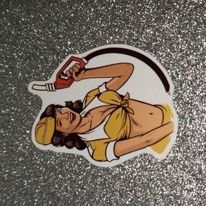 PIN-UP RETRO Waterproof Sticker Gas Station